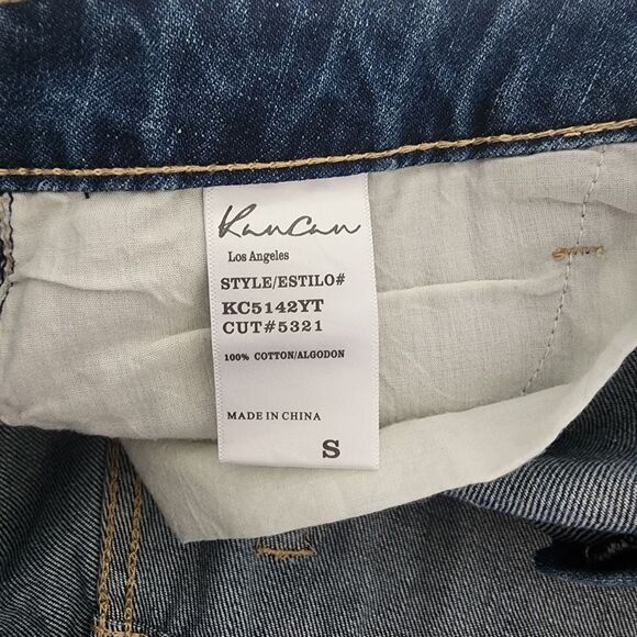 New Kancan distressed raw hem cuffed jean‎ shorts womens size S - Picture 5 of 6